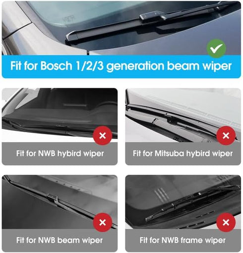 ASLAM Wiper Blade Refills 6mm for Frameless Windshield Wipers 24",Cut to Size(Set of 4)...
