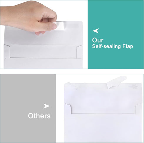 100 Pack 4x6 Envelopes for Invitations, A6 Printable White Envelopes, Envelopes Self Seal for Weddings, Invitations, Photos, Postcards, Greeting C...