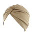 Decou Solid Color Clean Plain Twist Pleasted Hair Turban Cap (Tan),One Size...
