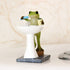 Tfro & Cile Frog Garden Statue Decor Miniature Animal Figurine Outdoor Fairy Brushing Teeth Sculpture for Bathroom - 3.3 Inch Height...