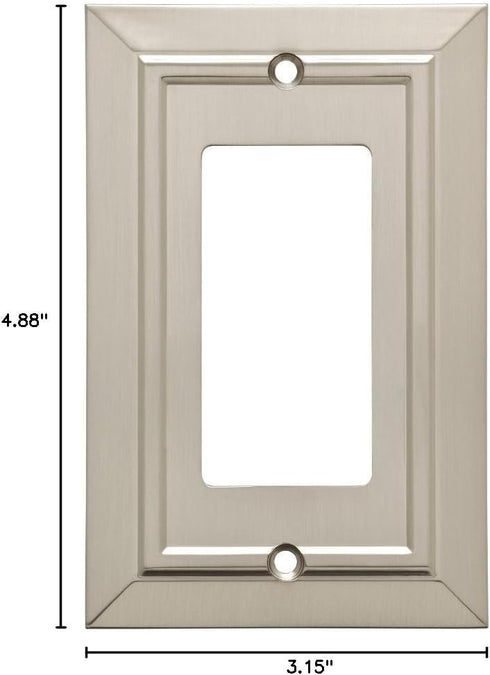 Franklin Brass Classic Architecture (1-Pack) Decorative Light Switch Cover Brushed Nickel 1-Gang Decorator/Rocker Wall Plate Single Switch Plate C...
