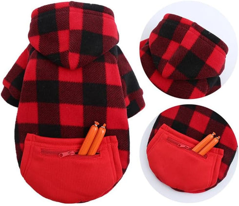 Big Dog Winter Coat Pet Plaid Hoodie Jacket Reversible Vest Cold Weather Dog Cat Clothes Pet Apparel for Medium Large Dogs Labrador Clothing (XX-L...