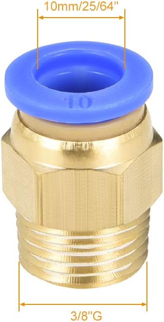 uxcell Straight Pneumatic Push to Quick Connect Fittings G3/8 Male x 10mm Tube OD 10pcs...