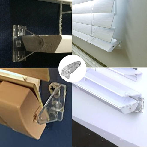 4pcs Hold Down Bracket for 1" Mini Blinds Bottom Rail Hold Clips Clear Plastic with Install Screws...