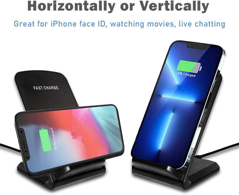 Wireless Charger, 15W Fast Wireless Charging Station with Sleep-Friendly Adaptive Light Compatible with iPhone 14 13 12 Pro XR XS 8+ Samsung Galax...