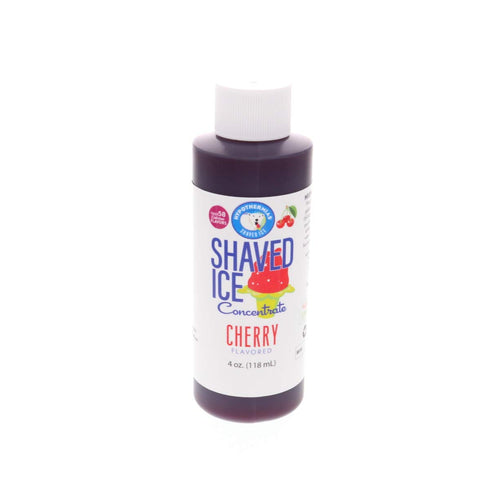 Hypothermias Shaved Ice and Snow Cone Syrup Unsweetened Flavor Concentrate - 4 Fl Oz - Makes 1 Gallon of Ready to Use Syrup - Cherry - Must Add Fi...