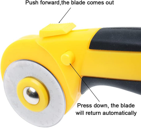 AUTOTOOLHOME 45mm Rotary Cutter Automatic Fabric Cutter Quick Change Blades with Safety Lock for Quilting, Sewing, Crafts, Replacement Blades (col...