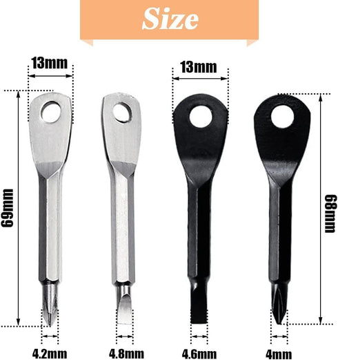 8Pcs Portable Keychain Screwdriver Set, Mini Pocket Key Chain Phillips Slotted Head Screwdriver with Key Ring, EDC Outdoors Travel Multifunction R...