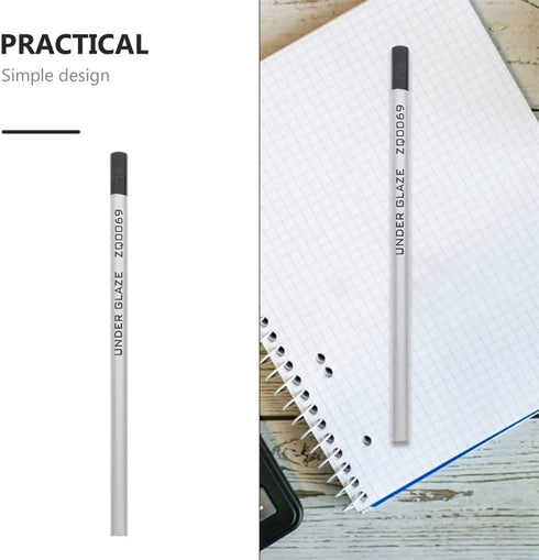 VICASKY Black Decor Black Pencils 2pcs Underglaze Pencil Pottery Decorating Pigment Pencils Fabric Marking Pencil For Stoneware Pottery Glass And ...