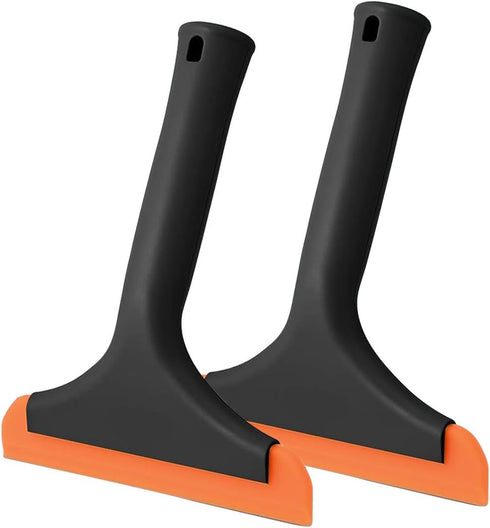 Car Flexible Silicone Squeegee, 5.9" Blade and 7.5" Long Handle Scraper, Auto Water Blade, Water Wiper for Car Window Windshield Mirror Bathroom G...
