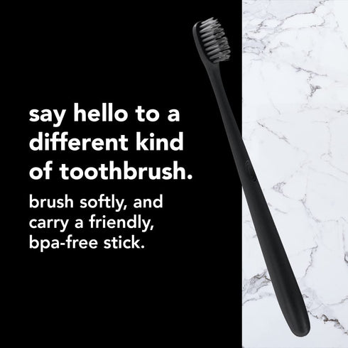 hello Charcoal Soft Toothbrush with Activated Charcoal from Sustainable Bamboo, BPA- Free, Made from Plant-Based Materials, 4 Pack...