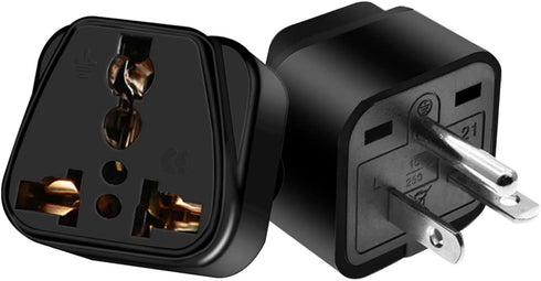 (2pack) NEMA 6-20P Plug Adapter,American US NEMA 6-20P Electrical Plug Adapter,US 3 pin Plug to Universal 3 Holes Socket Power Converter for NEMA ...