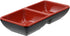 Ebros Red And Black Melamine Traditional Design Condiments Ketchup BBQ Soy Sauce Dipping Bowl or Dish With Divider 2 Partition Compartments Housew...