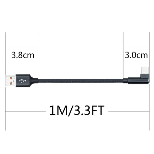 90 Degree USB A to USB C Cable 3.3ft,66W 6A Type C Fast Charging Data Cable,Fast Charging Cloth Braided Cable,for USB C Devices Samsung Huawei and...