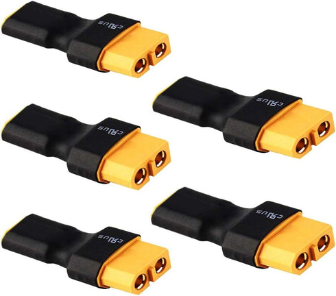 5-Pack XT30 Plug Male Connector to XT60 Plug Female Connector No Wire Adapter for RC FPV Drones Car Lipo NiMH Battery Charger ESC...