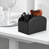 Remote Control Holder Organizer Table Desk Leather Control Storage TV Remote Control Organizer with 4 Spacious Compartments (Black 1)...