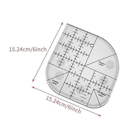 Curved Corner Cutter Ruler, Acrylic Sewing Patchwork Ruler Transparent Templates Creative Quilt Ruler Template Patchwork Tool DIY Sewing Supplies,...