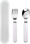VANRA 2-Piece Children Fork And Spoon Set 18/10 Stainless Steel Child Flatware Set Kids Utensils Set with Case for Lunch Box...