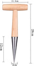 1PC Stainless Steel Sow Dibbler with Wooden Handle Dibber Garden Tool Lightweight Sturdy Hand Held Bulb Planter for Digging Seeding Transplanting ...
