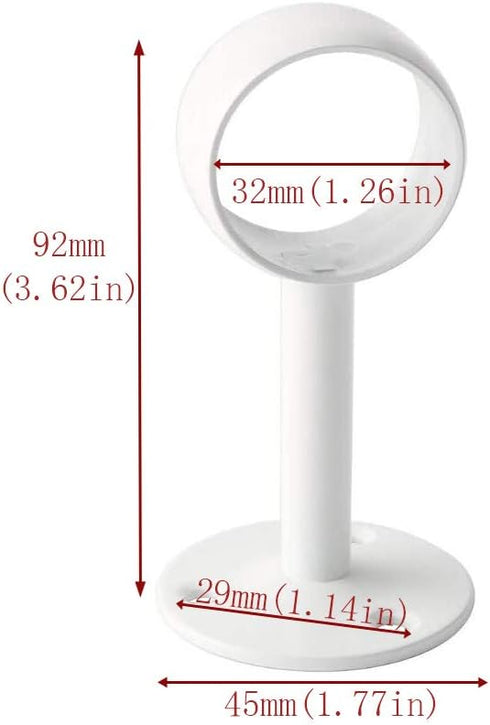 2 pieces of 32mm diameter curtain rod shower curtain wardrobe rod frame pipe flange, ceiling curtain hook, closet rod bracket, white surface treat...