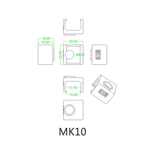3pcs MK10 Silicone Socks instead ceramic insulation for Wanhao i3 QIDI TECH Flashforge SILICONE HEATER BLOCK COVER...