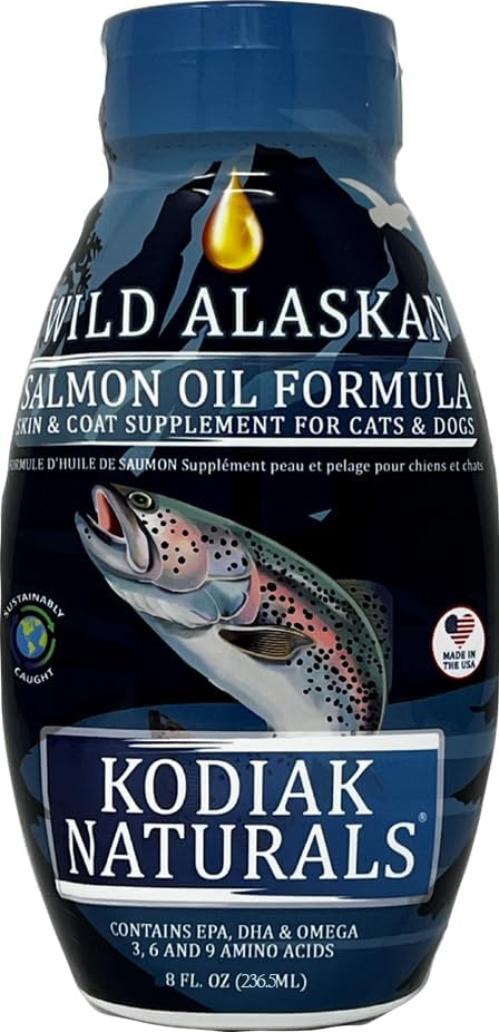 8oz Wild Alaskan Salmon Oil Formula for Dogs & Cats, a Balanced Blend of Pure Fish Oils with EPA and DHA from Wild-Caught Fish. Support for Skin &...