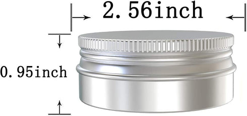Goiio 20 Pcs 2 Ounce Aluminum Tin Jar, 60 ML Refillable Tin Container, with Screw Lid, for Storing Spices, Candies, Candles, Silver...