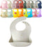 Waterproof Silicone Baby Bib Light Weight Comfortable Easy Wipe Clean (Cherry Blossom, Large)...