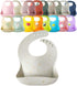 Waterproof Silicone Baby Bib Light Weight Comfortable Easy Wipe Clean (Cherry Blossom, Large)...