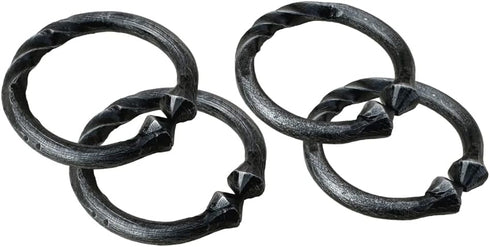 Hand Forged Metal Twisted Napkin Ring Set of 4 Pcs Wrought Iron Handmade Napkin Ring for Wedding Dinner Parties, Dining Room, Family Gathering and...