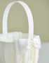 Wedding Flower Girl Basket and Ring Bearer Pillow Set, Simple Bow Pearl Collection - Ivory...