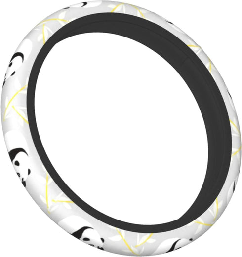Cute Pandas Steering Wheel Cover for Women Girls Car Accessories Universal 15 Inch Auto Steering Wheel Protector Breathable Non Slip...