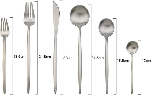 JASHII Luxury Flatware, Silverware Sets, 6-pieces Elegant Cute 18/10 Stainless Steel Silverware Set for Eating Home Kitchen Hotel Restaurant, Serv...