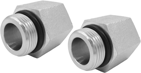 (2-PACK) 6405-08-04-O Hydraulic Adapter Fitting 3/4"-16UNF Male SAE O-Ring Boss × 1/4"-18 NPTF Female Pipe Straight Carbon Steel...