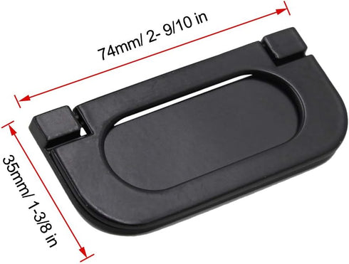 Yoohey 2 Pack Modern Flush Ring Pull Flush Mount Door Pull Handle 2.5 Inch Hole Distance Zinc Alloy Flush Recessed Handle for Cabinet Kitchen Furn...