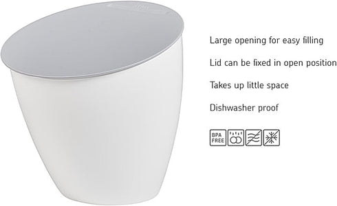 Mepal Calypso Food Waste & Scrap Bin | Compact 74oz/2200ml Container with Removable Lid | Perfect for Meal Prep | Dishwasher Safe | Nordic Green| ...