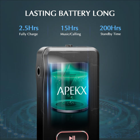 APEKX Bluetooth Adapter for Car, Wireless 3.5mm Aux Hi-Fi Audio Receiver with 15H Battery Life, for Home Stereo, Wired Headphones, and Speaker (Bl...