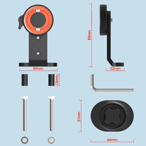 Quick-Release Mountain Bike Phone Mount, Out-Front Bicycle Phone Mount for Bike Mtb Road Bike Stem, Aluminum Bike Phone Holder with Adhesive Adapt...