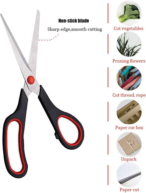 Scissors, Multipurpose office Scissors,8.5 Inch Ultra Sharp Shears, Comfort-Grip Handles Household scissors?Sturdy Sharp Craft Supplies - Pack of ...