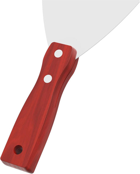 Putty Knife, 6 Inch Stainless Steel Scraper Tool, Wooden Handle Metal Spackle Knives for Drywall, Decals, Wall Paper, Floor Tile, Patching, Painti...