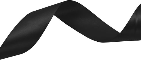 Black Satin Ribbon 1-1/2 inch for Bows 2 Rolls 50 Yards Fabric Single Face Ribbon Floral Silk Wedding Party Wreath Decorative for Gift Wrapping Se...