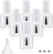 6PCS Empty Nail Polish Bottles with Brush White Cap, 10ML Empty Clear Glass Refillable Nail Fingernail Polish Bottles Circle with mixing beads & F...