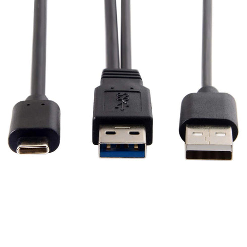 xiwai Type-C USB-C to USB 3.0 Male & USB 2.0 Dual Power Data Y Cable for Laptop & Hard Disk...