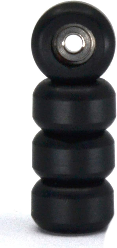 Teak Tuning CNC Polyurethane Fingerboard Bearing Wheels, Black - Set of 4 Wheels - Durable Material with a Hard Durometer...