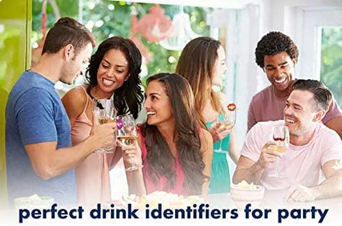 WZT 30 Piece Silicone Drink Markers - Multi-Purpose Wine Glass Markers for Bar, Party, Dinner Parties...