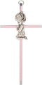 Praying Little Girl Pink 6 Inch Metal Hanging Wall Cross...