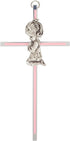 Praying Little Girl Pink 6 Inch Metal Hanging Wall Cross...