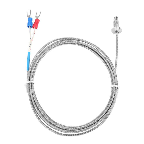 Thermocouple K Type, M6 Screw Fine Thread Type K Thermocouple Temperature Sensor Wire 0-400 1M/2M//4M/5M(2M)...