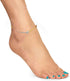 Ritastephens Sterling Silver Tri-Color Moon-Cut Round Station Bead Italian Foot Chain Anklet 10"...