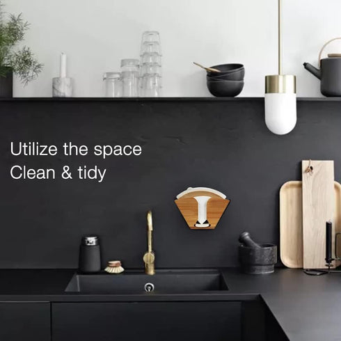 Unibene Bamboo Coffee Filter Holder, Coffee Paper Storage Container Dispenser Rack Shelf for Aeropress, Chemex, Hario V60 and Melitta Cone Filters...